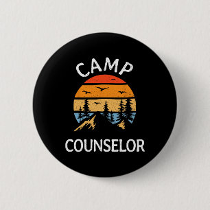 Badge Rond 5 Cm Moniteur de camp Été rétro Directeur Personnel de