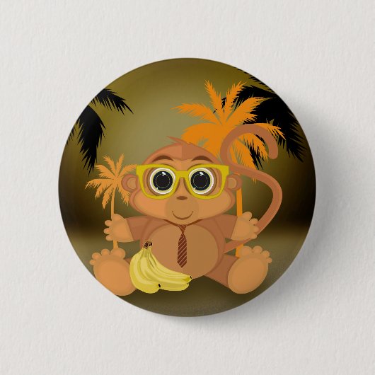 Badge Rond 5 Cm Monkey Nerd (Devant)