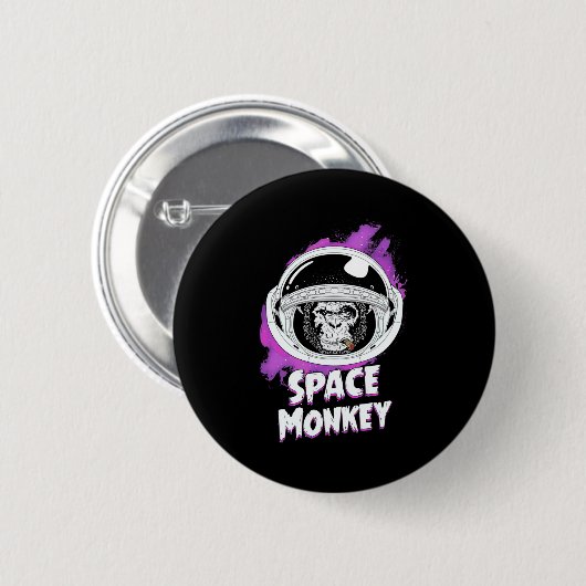 Badge Rond 5 Cm Monkey Space (Devant & derrière)