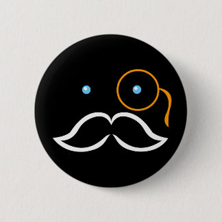 Badge Rond 5 Cm Monocle et moustache