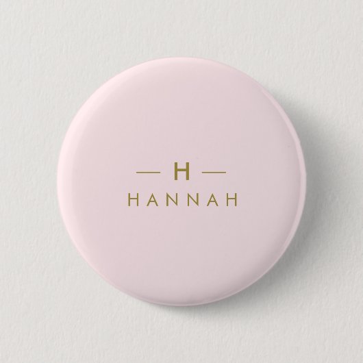 Badge Rond 5 Cm Monogram Blush | Elegant Gold Minimum (Devant)