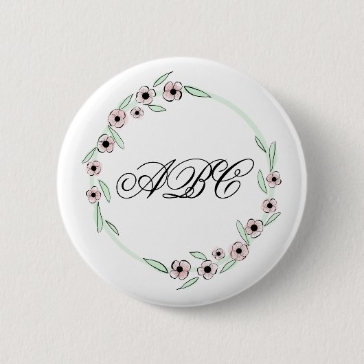 Badge Rond 5 Cm Monogramme (Devant)