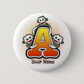Badge Rond 5 Cm Monogramme A Sock Monkey (Devant)