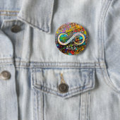 Badge Rond 5 Cm Monogramme | Ajouter un nom | Symbole d'infini (En situation)