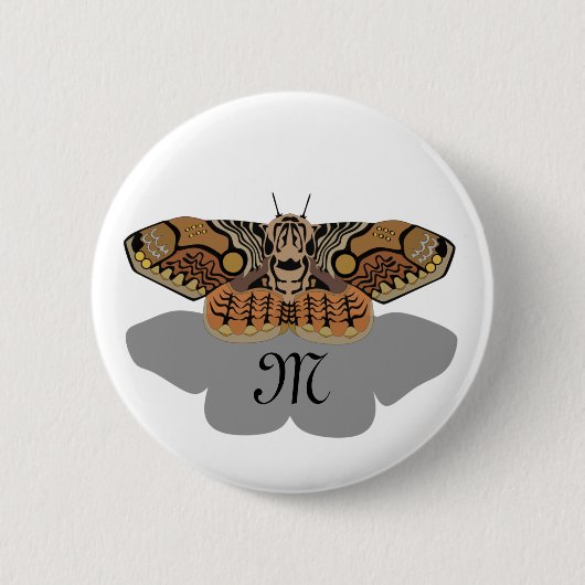 Badge Rond 5 Cm Monogramme Brahmin Moth (Devant)