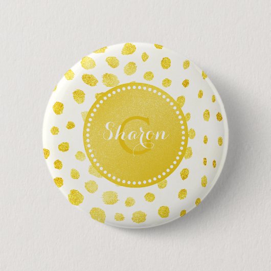 Badge Rond 5 Cm Monogramme chic d'impression de guépard de (Devant)