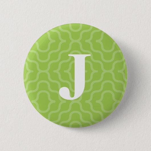 Badge Rond 5 Cm Monogramme contemporain fleuri - lettre J (Devant)