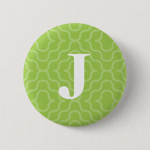 Badge Rond 5 Cm Monogramme contemporain fleuri - lettre J