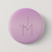 Badge Rond 5 Cm Monogramme de chevauchement unique | Lavande douce (Devant)