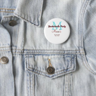 Badge Rond 5 Cm monogramme de l'enterrement de vie de jeune fille 