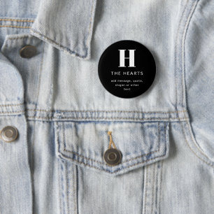 Badge Rond 5 Cm Monogramme de nom et message moderne éditable   No