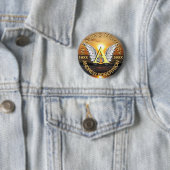 Badge Rond 5 Cm Monogramme du coucher du soleil (En situation)