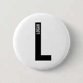 Badge Rond 5 Cm Monogramme et nom personnalisés modernes (Devant)