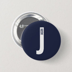 Badge Rond 5 Cm Monogramme et nom personnalisés modernes