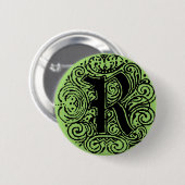 Badge Rond 5 Cm Monogramme fantaisie "R" Monarchia Pin-Back (Devant & derrière)