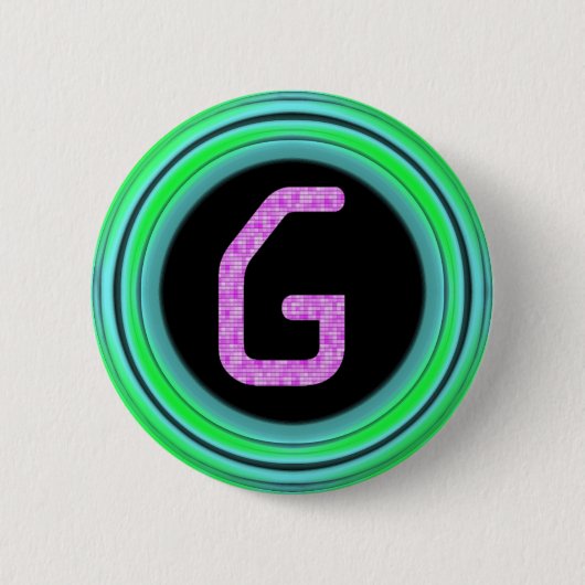 Badge Rond 5 Cm Monogramme "G" (Devant)