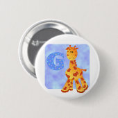 Badge Rond 5 Cm Monogramme G. de girafe (Devant & derrière)