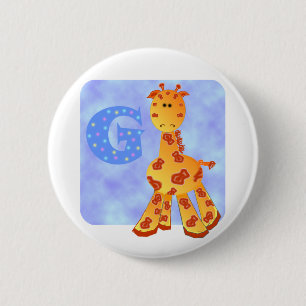 Badge Rond 5 Cm Monogramme G. de girafe