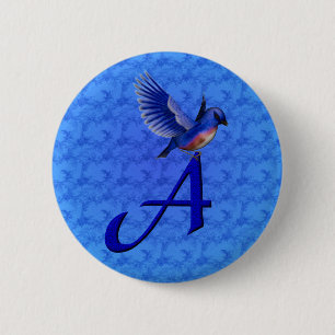 Badge Rond 5 Cm Monogramme initial A