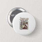 Badge Rond 5 Cm Monogramme initial de Jésus Foi Monogramme initial (Devant & derrière)