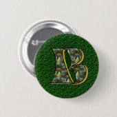 Badge Rond 5 Cm Monogramme Initiale B Fleurs de Marguerites Art (Devant & derrière)