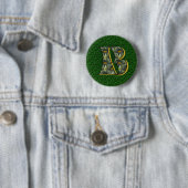 Badge Rond 5 Cm Monogramme Initiale B Fleurs de Marguerites Art (En situation)