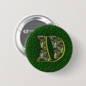 Badge Rond 5 Cm Monogramme initiale D Art de fleur de marguerite (Devant & derrière)