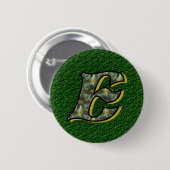Badge Rond 5 Cm Monogramme Initiale E Fleurs Artistiques de Margue (Devant & derrière)