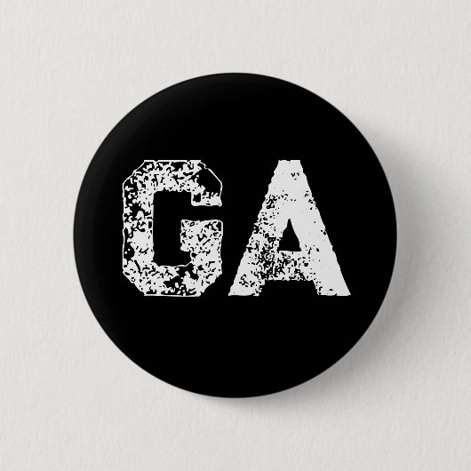 Badge Rond 5 Cm Monogramme Lettres Initiales Noir Blanc Simple (Devant)