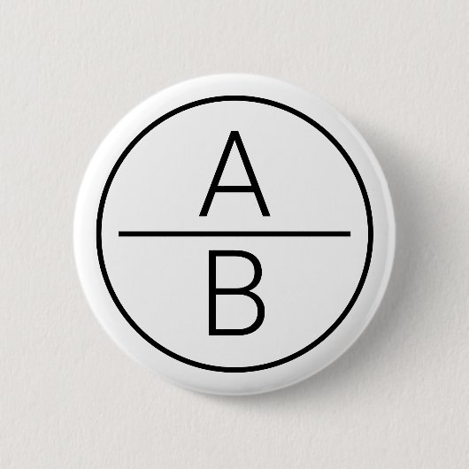 Badge Rond 5 Cm Monogramme moderne de deux initiales (Devant)