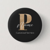 Badge Rond 5 Cm Monogramme moderne Initiale P & Nom Personnalisé (Devant)