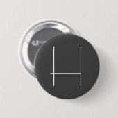 Badge Rond 5 Cm Monogramme Nom propre Initiale moderne minimaliste (Devant & derrière)