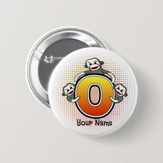 Badge Rond 5 Cm Monogramme O Monkey (Devant & derrière)