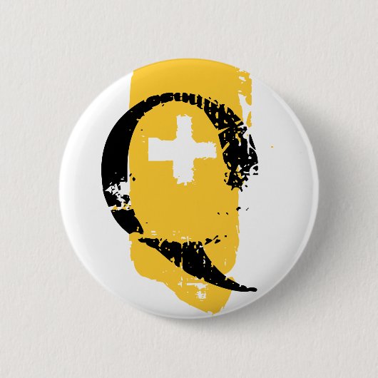 Badge Rond 5 Cm monogramme Q (Devant)