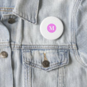 Badge Rond 5 Cm Monogramme rose (En situation)