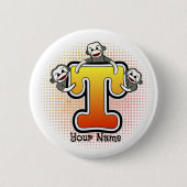 Badge Rond 5 Cm Monogramme T Sock Monkey (Devant)