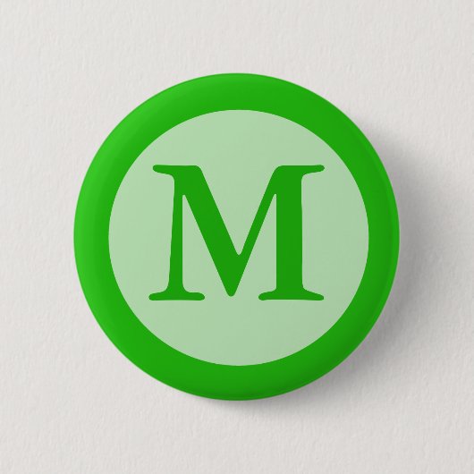 Badge Rond 5 Cm monogramme vert (Devant)