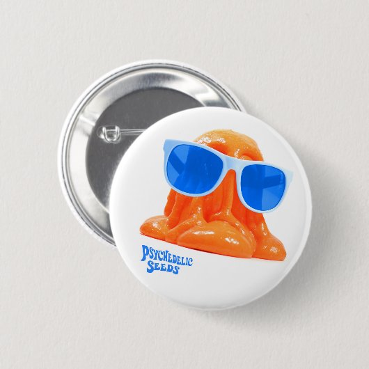 Badge Rond 5 Cm Monsieur Blobbington The Orange Button (Devant & derrière)