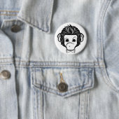 Badge Rond 5 Cm monsieur monkey (En situation)