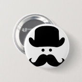 Badge Rond 5 Cm Monsieur Moustache (Devant & derrière)