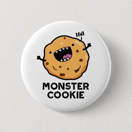 Badge Rond 5 Cm Monster Cookie Funky Food Pun (Devant)
