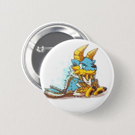 Badge Rond 5 Cm Monster Hunter Chibi zinogre (Devant & derrière)