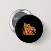 Badge Rond 5 Cm Monster Truck Gingerbread Man Funny Christmas Baki (Devant & derrière)