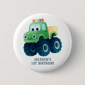 Badge Rond 5 Cm Monster Truck Smash et Crash Anniversaire (Devant)
