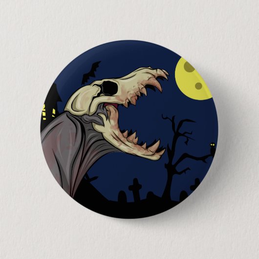 Badge Rond 5 Cm Monstre crâne (Devant)