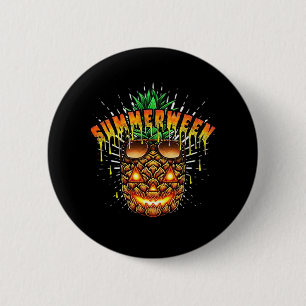Badge Rond 5 Cm Monstre d'ananas tropical Halloween classique