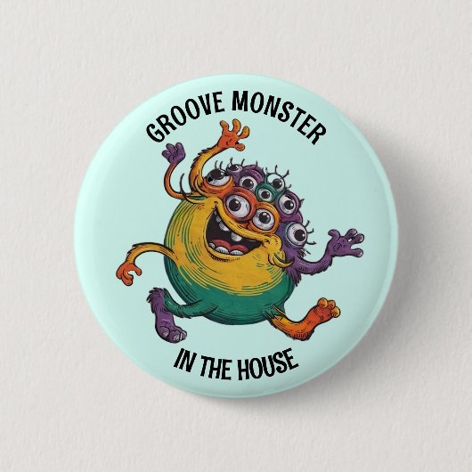 Badge Rond 5 Cm Monstre dansant (Devant)