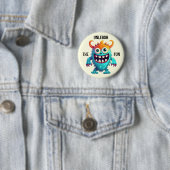 Badge Rond 5 Cm Monstre de dessin (En situation)