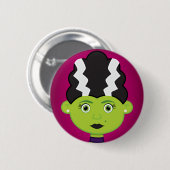 Badge Rond 5 Cm Monstre de fille verte (Devant & derrière)