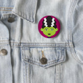 Badge Rond 5 Cm Monstre de fille verte (En situation)